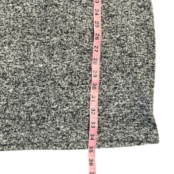 Women’s Quinn Medium 3/4 Sleeve Gray with Faux Leather Black Trim Midi Dress - Picture 7 of 11